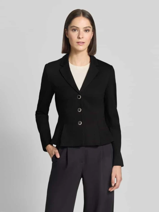 Zdjęcie produktu Żakiet o kroju slim fit z mieszanki wiskozy z kołnierzem z połami Christian Berg Czarny