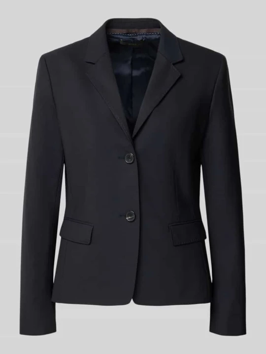 Zdjęcie produktu Żakiet o kroju slim fit z mieszanki żywej wełny i elastanu z kieszeniami z patką Windsor Granatowy