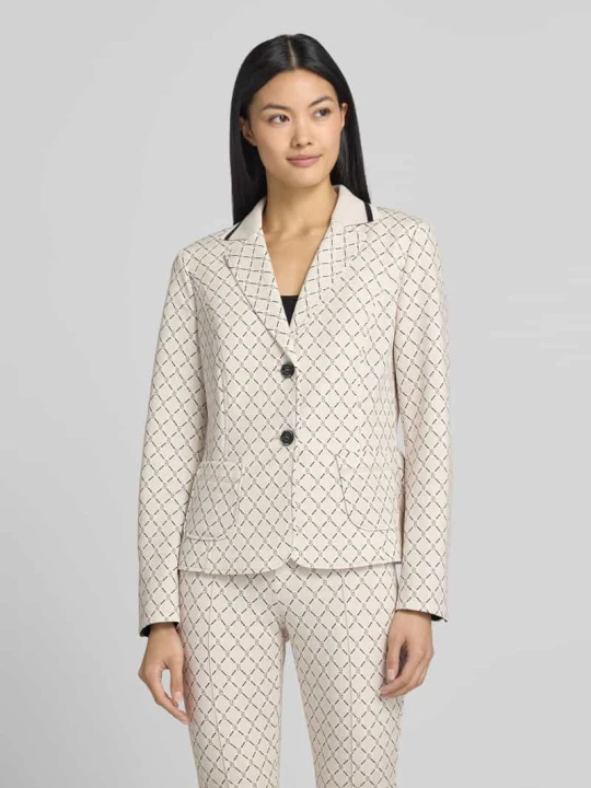 Zdjęcie produktu Żakiet o kroju slim fit z naszywanymi kieszeniami i zapięciem na guzik Marc Cain Piaskowy