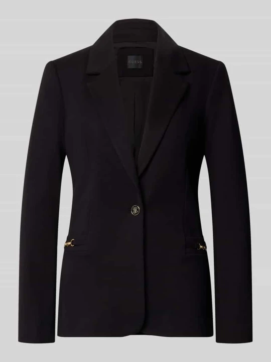 Zdjęcie produktu żakiet o kroju slim fit z ozdobnymi aplikacjami model 'WANDA' Guess Czarny