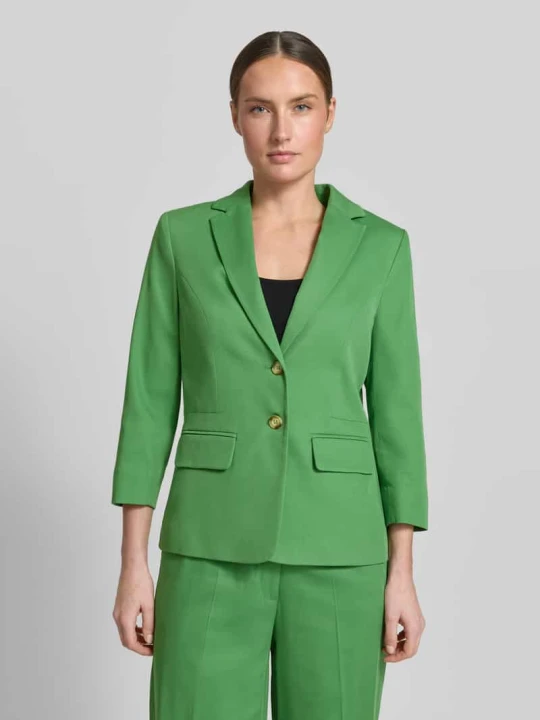 Zdjęcie produktu żakiet o kroju slim fit z rękawem o dł. 3/4 MORE & MORE Zielony