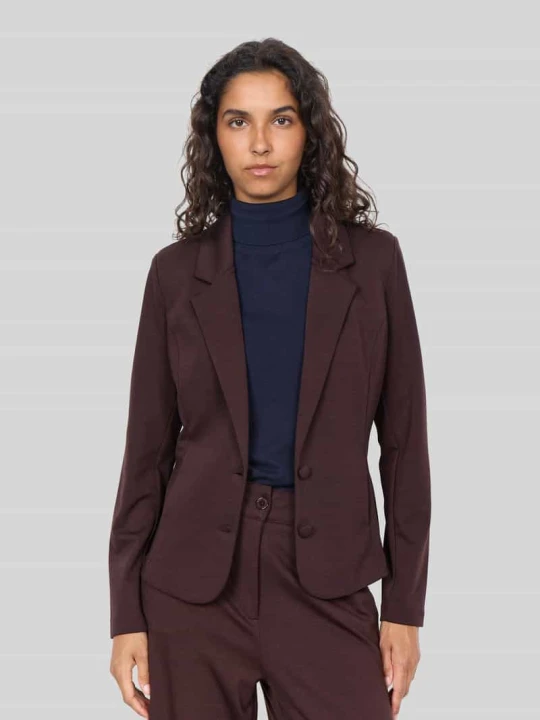 Zdjęcie produktu Żakiet o kroju slim fit z zapięciem na 2 guziki model 'DANIELA' Soyaconcept Ciemnobrązowy