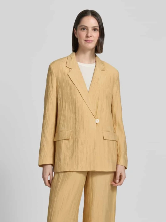 Zdjęcie produktu Żakiet o kroju straight fit z mieszanki wiskozy z fakturowanym wzorem Jake*s Żółty