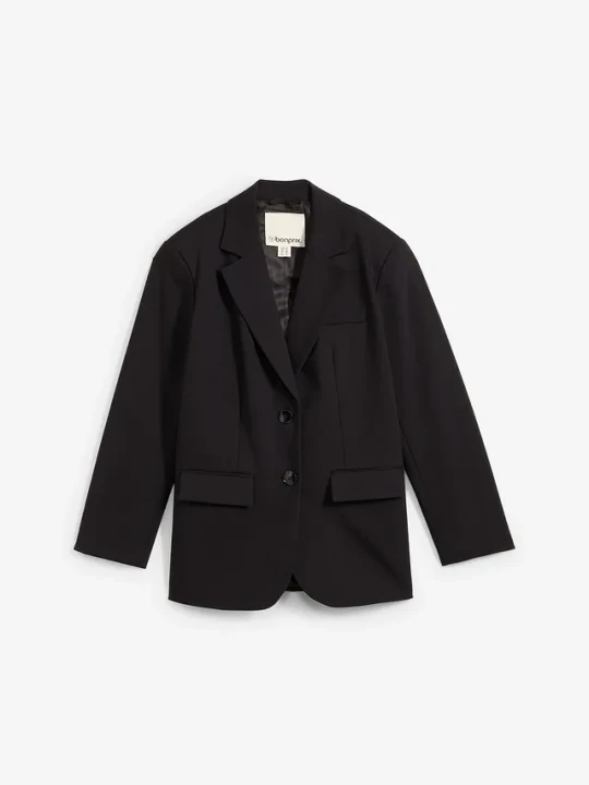 Zdjęcie produktu Żakiet oversize z lekkimi poduszkami w ramionach BonPrix czarny
