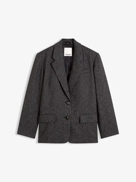 Zdjęcie produktu Żakiet oversize z wysokogatunkowej mieszanki wiskozy BonPrix szary