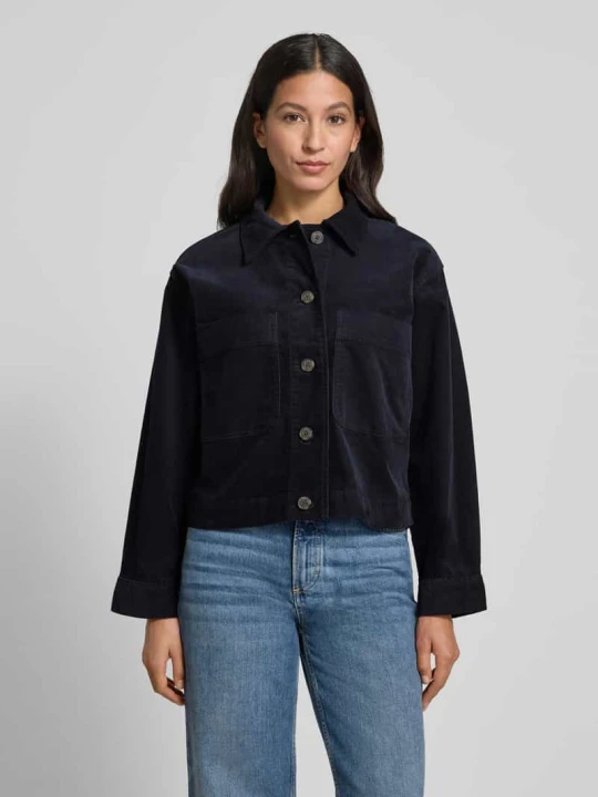 Zdjęcie produktu Kurtka jeansowa w imitacji sztruksu o kroju regular fit z mieszanki bawełny Tom Tailor Ciemnoniebieski