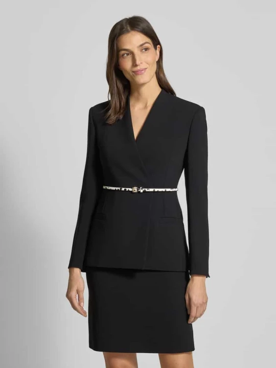 Zdjęcie produktu Taliowany żakiet z dodatkowym paskiem Model „QUINOA” Max Mara Czarny
