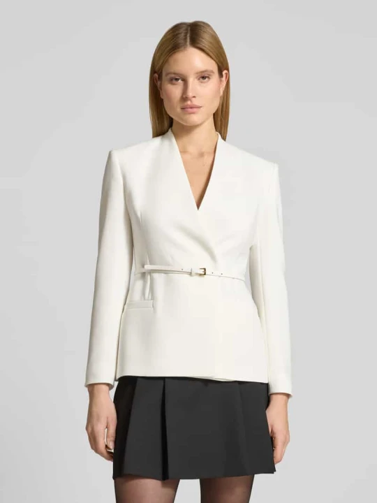 Zdjęcie produktu Taliowany żakiet z dodatkowym paskiem Model „QUINOA” Max Mara Biały