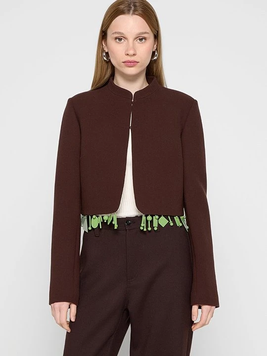 Zdjęcie produktu Żakiet Tory Burch ciemnoczerwony