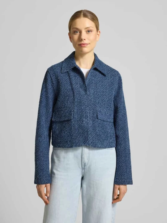 Zdjęcie produktu Żakiet w imitacji bouclé z ukrytym zapięciem Jake*s Ciemnoniebieski