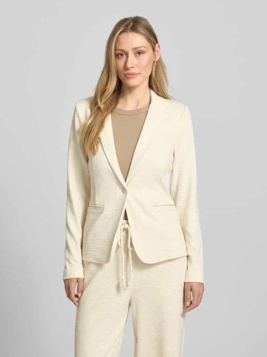 Zdjęcie produktu Żakiet w kroju slim fit z mieszanki wiskozy model 'KATE LUMINA' Ichi Złamany biały