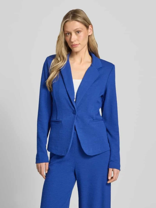 Zdjęcie produktu Żakiet w kroju slim fit z mieszanki wiskozy model 'KATE LUMINA' Ichi Niebieski