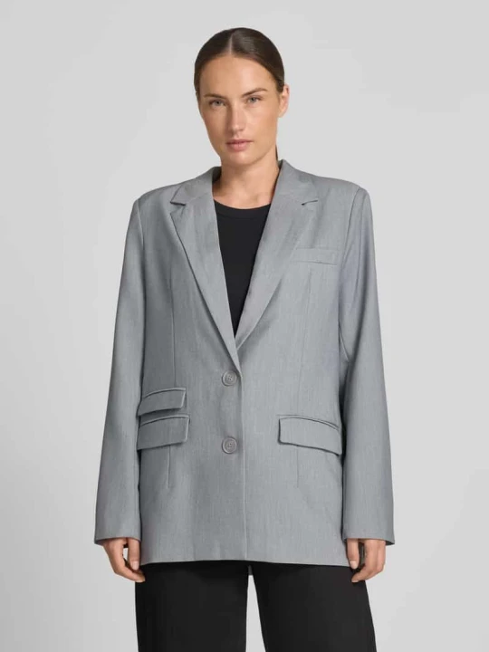 Zdjęcie produktu Żakiet z kieszeniami z patką model 'Hanna' My Essential Wardrobe Jasnoszary melanż