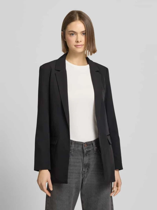 Zdjęcie produktu Długi żakiet o luźnym kroju z zaszewkami model ‘BOZZY’ Pieces Czarny