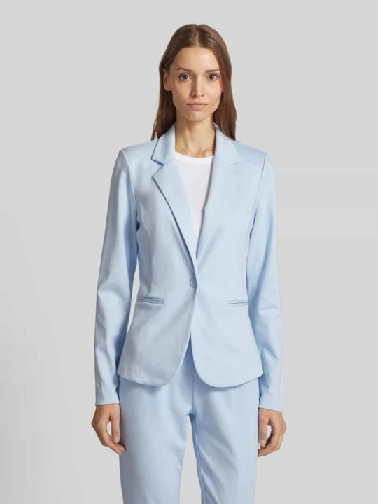 Zdjęcie produktu Żakiet o kroju slim fit z lamowanymi kieszeniami model ‘KATE’ Ichi Jasnoniebieski