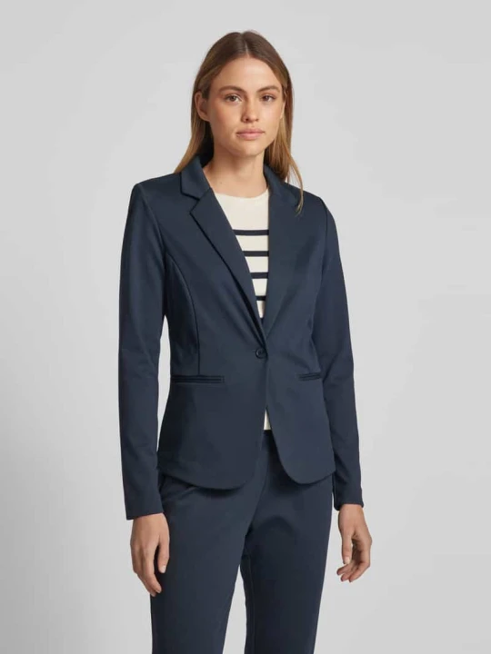 Zdjęcie produktu Żakiet o kroju slim fit z lamowanymi kieszeniami model ‘KATE’ Ichi Granatowy