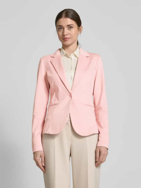 Zdjęcie produktu Żakiet o kroju slim fit z lamowanymi kieszeniami model ‘KATE’ Ichi Różowy