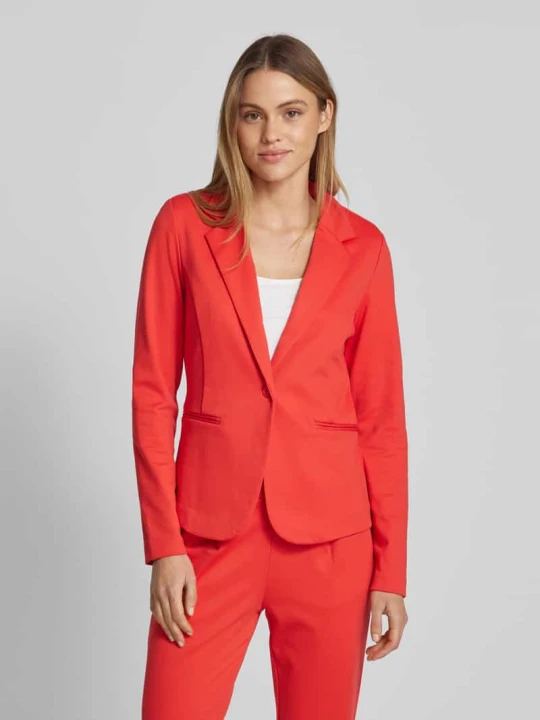 Zdjęcie produktu Żakiet o kroju slim fit z lamowanymi kieszeniami model ‘KATE’ Ichi Czerwony