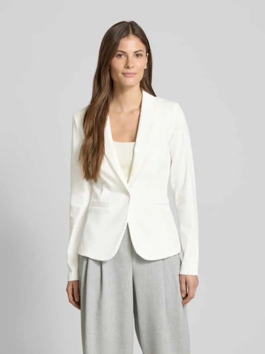 Zdjęcie produktu Żakiet o kroju slim fit z lamowanymi kieszeniami model ‘KATE’ Ichi Biały