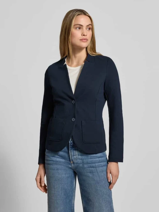 Zdjęcie produktu Żakiet krótki o kroju regular fit z mieszanki bawełny Tom Tailor Granatowy