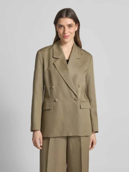 Zdjęcie produktu Żakiet z mieszanki lnu i lyocellu z kieszeniami z patką model ‘JASEMINA’ IVY & OAK Khaki