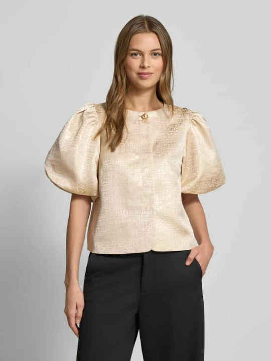 Zdjęcie produktu Żakiet z okrągłym dekoltem model ‘DARIELLA’ B.Young Camel