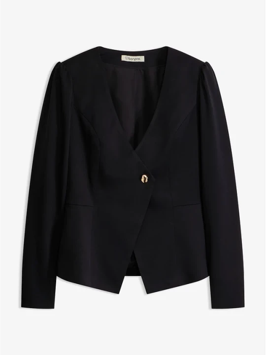 Zdjęcie produktu Żakiet z ozdobnym guzikiem BonPrix czarny