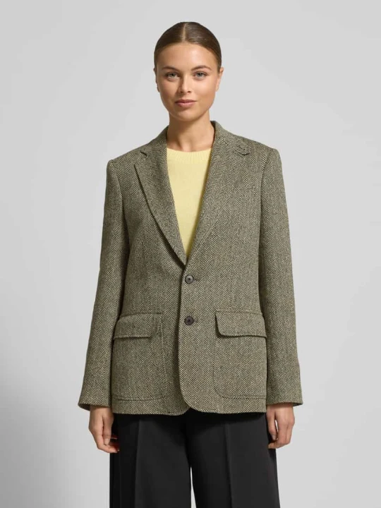 Zdjęcie produktu Dopasowany długi blezer z Mieszanka lnu i jedwabiu z Dodatek wełny Model 'HERTIAGE' Polo Ralph Lauren Czarny