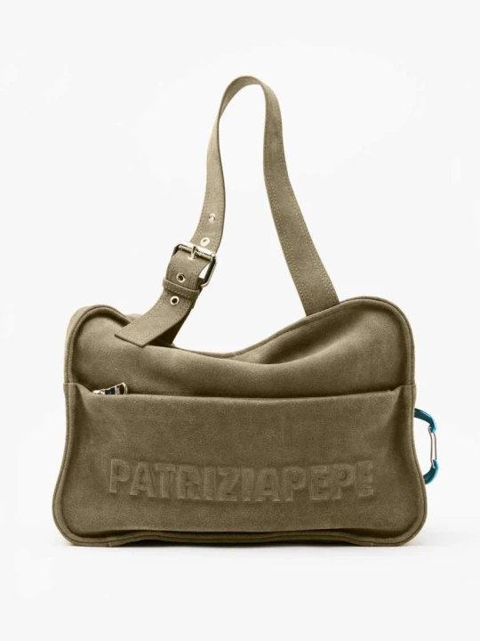 Zdjęcie produktu Zamszowa torba na zakupy (IM)PERFECTION Patrizia Pepe zielony