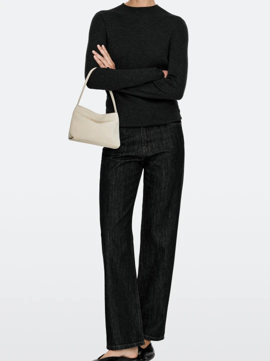 Zdjęcie produktu Zamszowa Torebka Na Ramię - Ecru - Massimo Dutti - Female