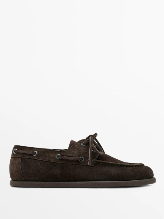 Zdjęcie produktu Zamszowe Buty Żeglarskie - Brązowy - Massimo Dutti - Male