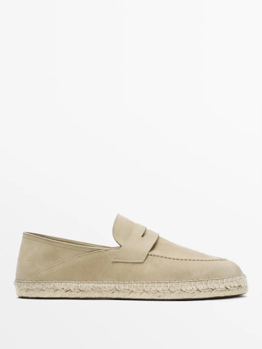 Zdjęcie produktu Zamszowe Espadryle Z Paskiem - Beżowy - Massimo Dutti - Male