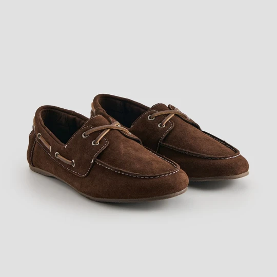 Zdjęcie produktu Zamszowe loafersy z rzemykami brązowe House
