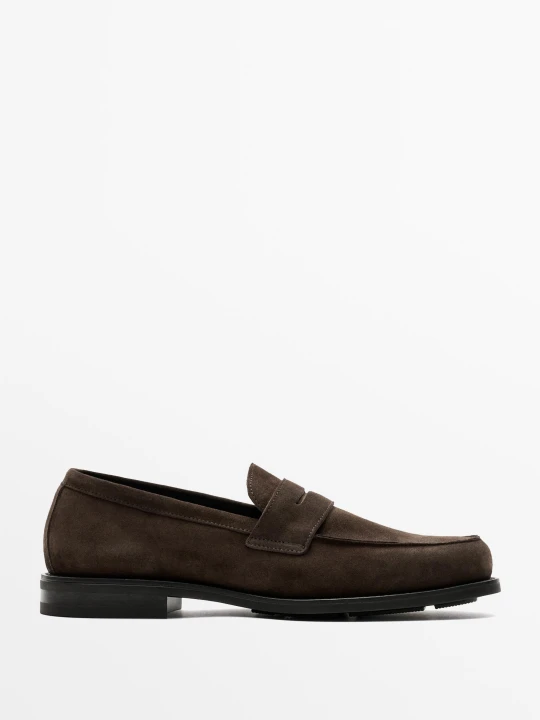 Zdjęcie produktu Zamszowe Mokasyny - Brązowy - Massimo Dutti - Male