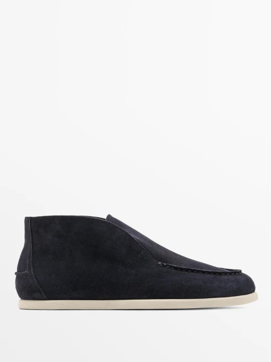Zdjęcie produktu Zamszowe Mokasyny Za Kostkę - Ciemnomorski - Massimo Dutti - Male