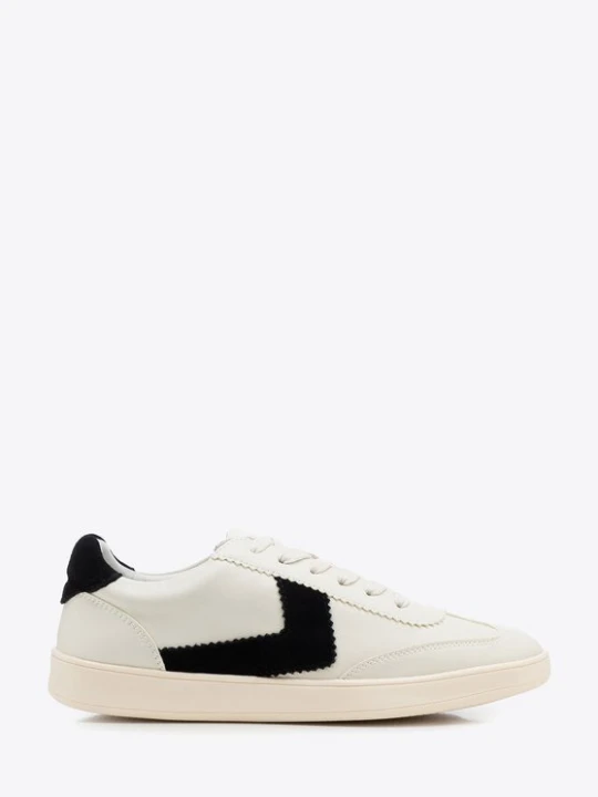 Zdjęcie produktu Zamszowe sneakersy z kontrastowymi wstawkami z ekoskóry beżowo - czarne Wittchen