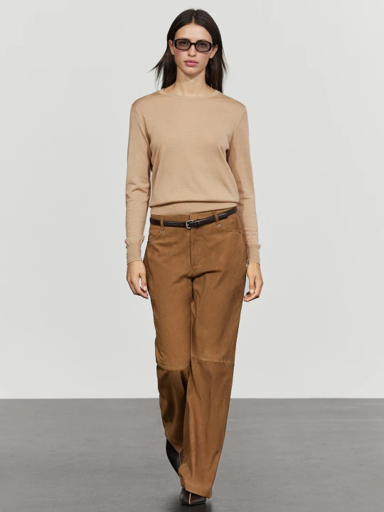 Zdjęcie produktu Zamszowe Spodnie - Sprany - Massimo Dutti - Female