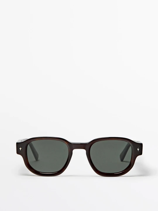 Zdjęcie produktu Zaokrąglone Okulary Przeciwsłoneczne - Brązowy - Massimo Dutti - Male