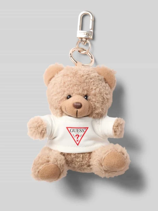 Zdjęcie produktu Zawieszka z nadruk z logo model 'Bear' Guess Jasnobrązowy
