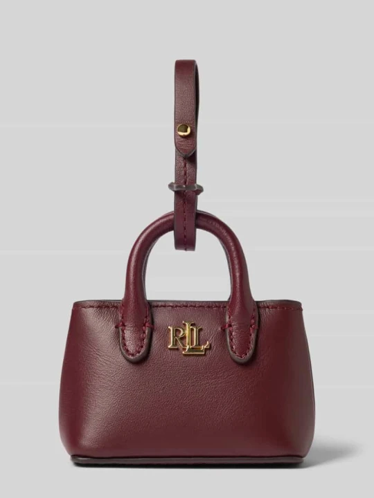 Zdjęcie produktu Zawieszka ze skóry z aplikacją z metką Lauren Ralph Lauren Bordowy