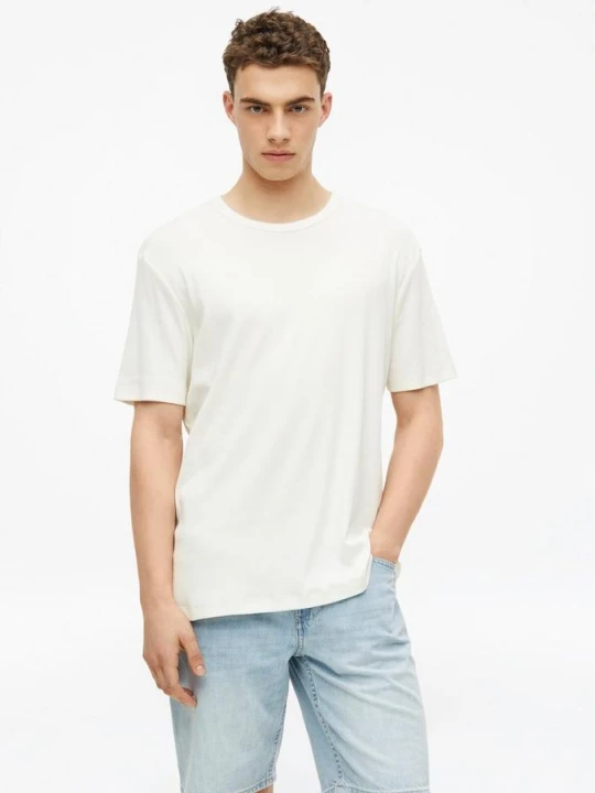 Zdjęcie produktu Żebrowana koszulka z okrągłym dekoltem s.Oliver kremowy