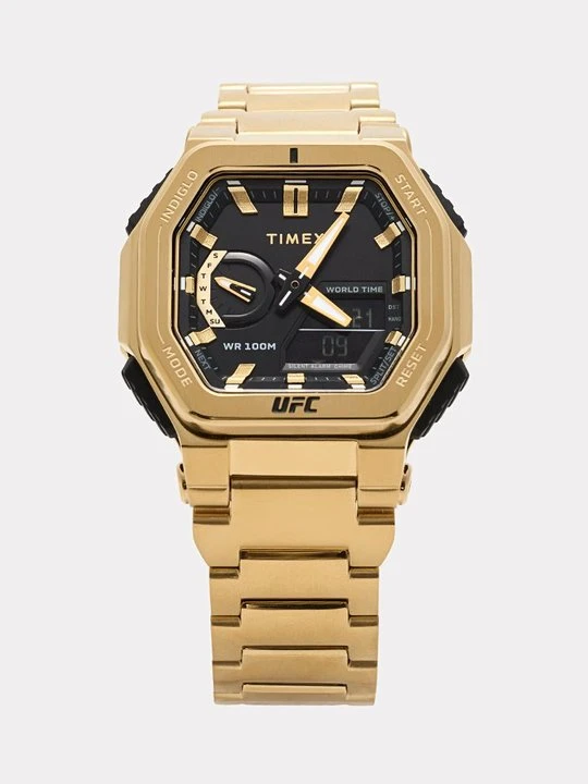 Zdjęcie produktu Zegarek chronograficzny Timex w kolorze złota