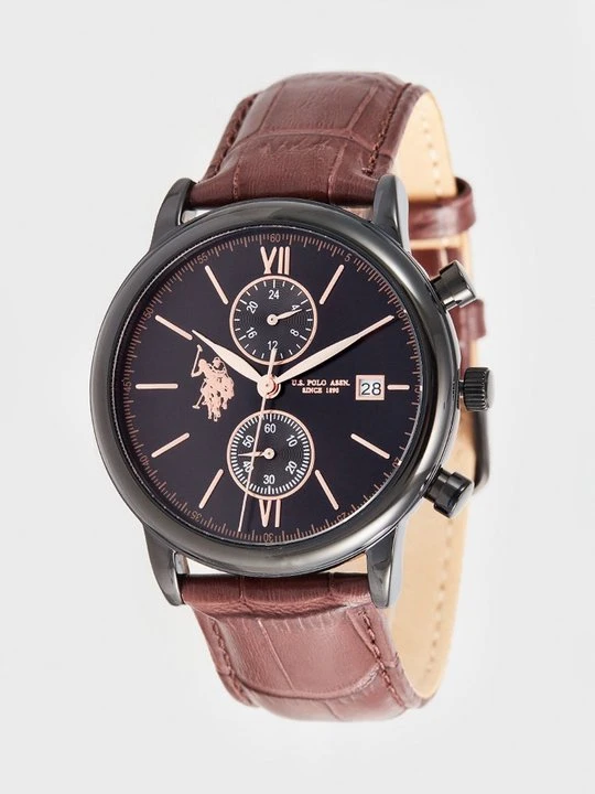 Zdjęcie produktu Zegarek chronograficzny U.S. POLO ASSN. ciemnobrązowy
