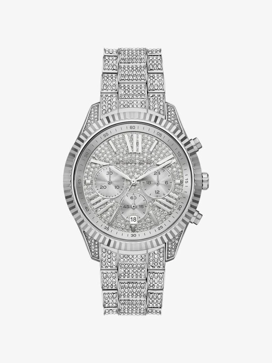 Zdjęcie produktu Zegarek Lexington z dużą kopertą w srebrnym kolorze z kryształkami pavé Michael Kors