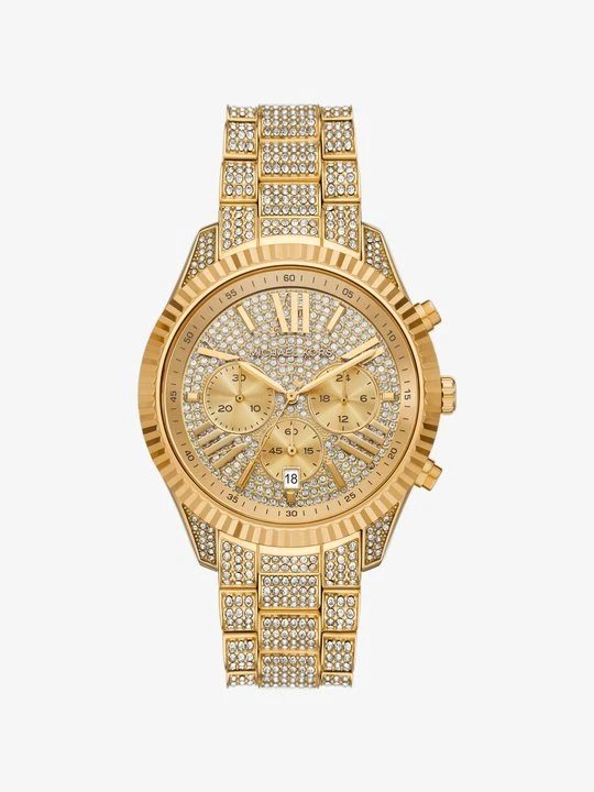 Zdjęcie produktu Zegarek Lexington z dużą kopertą w złotym kolorze z kryształkami pavé Michael Kors