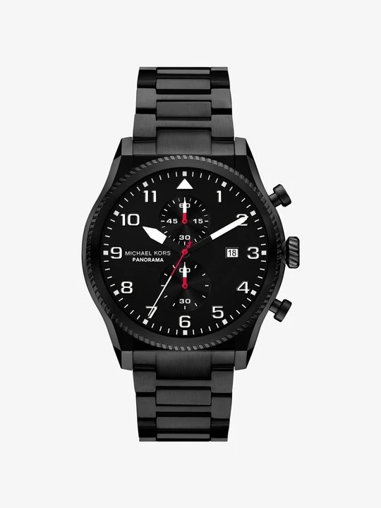 Zdjęcie produktu Zegarek Panorama z dużą kopertą w czarnym kolorze Michael Kors
