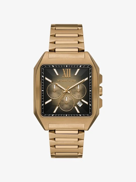 Zdjęcie produktu Zegarek sportowy Hayes z dużą kopertą w kolorze beżowego szczotkowanego złota Michael Kors