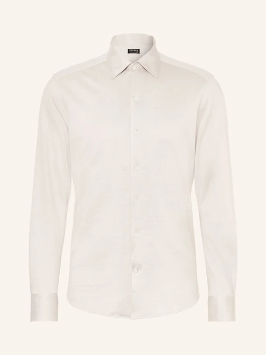 Zdjęcie produktu Zegna Koszula Z Dżerseju O Kroju Slim Fit Z Dodatkiem Jedwabiu I Lnu beige