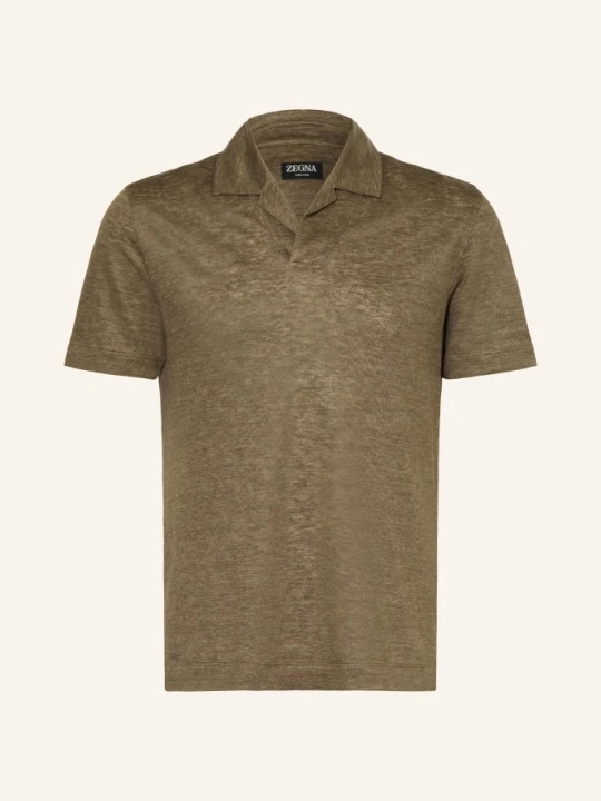 Zdjęcie produktu Zegna Koszulka Polo Z Dżerseju Lnianego braun