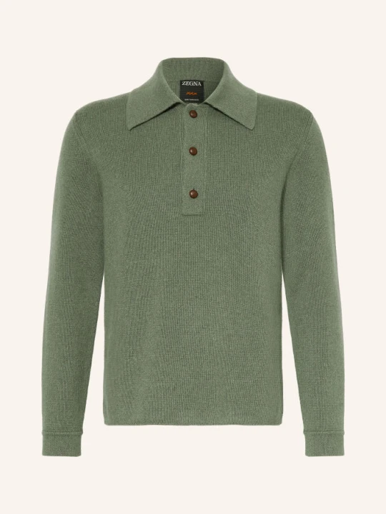Zdjęcie produktu Zegna Koszulka Polo Z Dzianiny Z Kaszmiru gruen ZIELONY